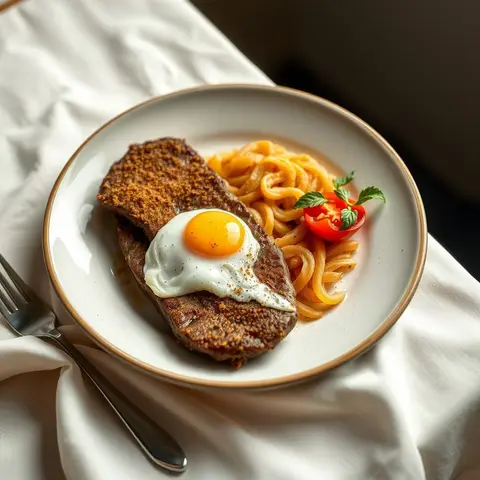 Milanesa a la napolitana. AI-generated photo.