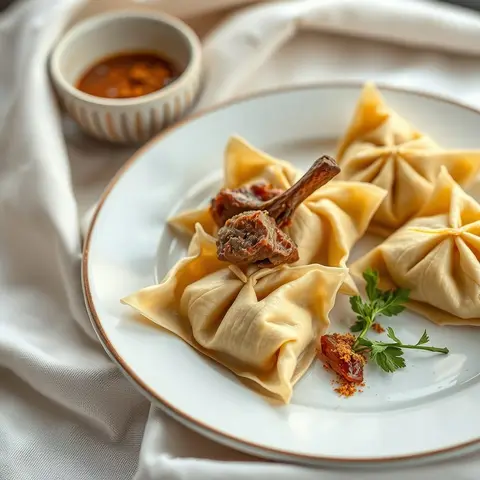 Uzbek manti. AI-generated photo.