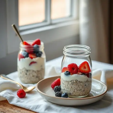 Vanilla Overnight Oats. AI-generated photo.