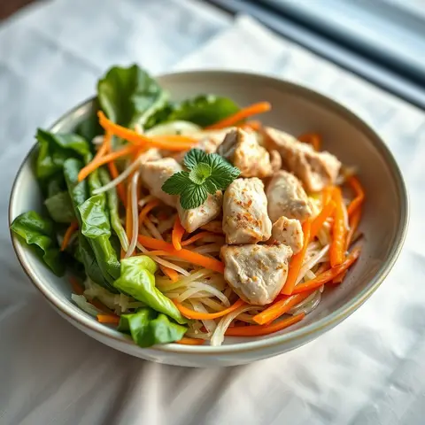Chicken cabbage salad. AI-generated photo.