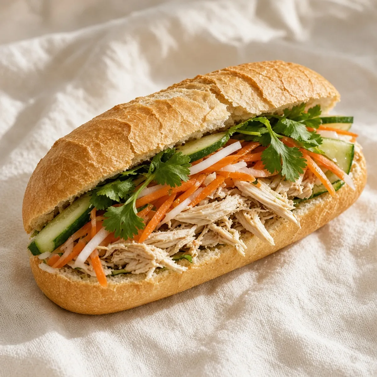 AI-generated photo Bánh mì gà. AI-generated photo.