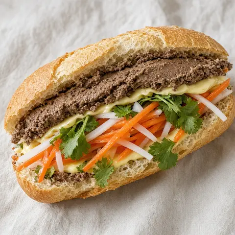 Bánh mì pâté. AI-generated photo.