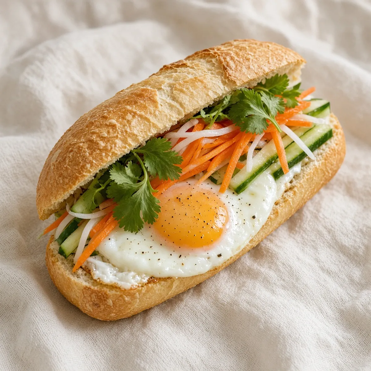 AI-generated photo Bánh mì trứng ốp la. AI-generated photo.