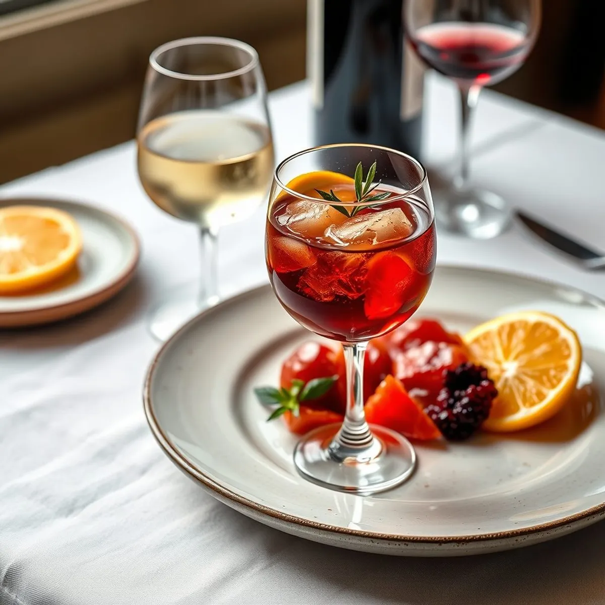 AI-generated photo Wine citrus spritz. AI-generated photo.
