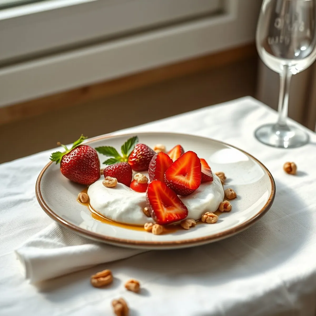 AI-generated photo Yogurt fruit brunch. AI-generated photo.
