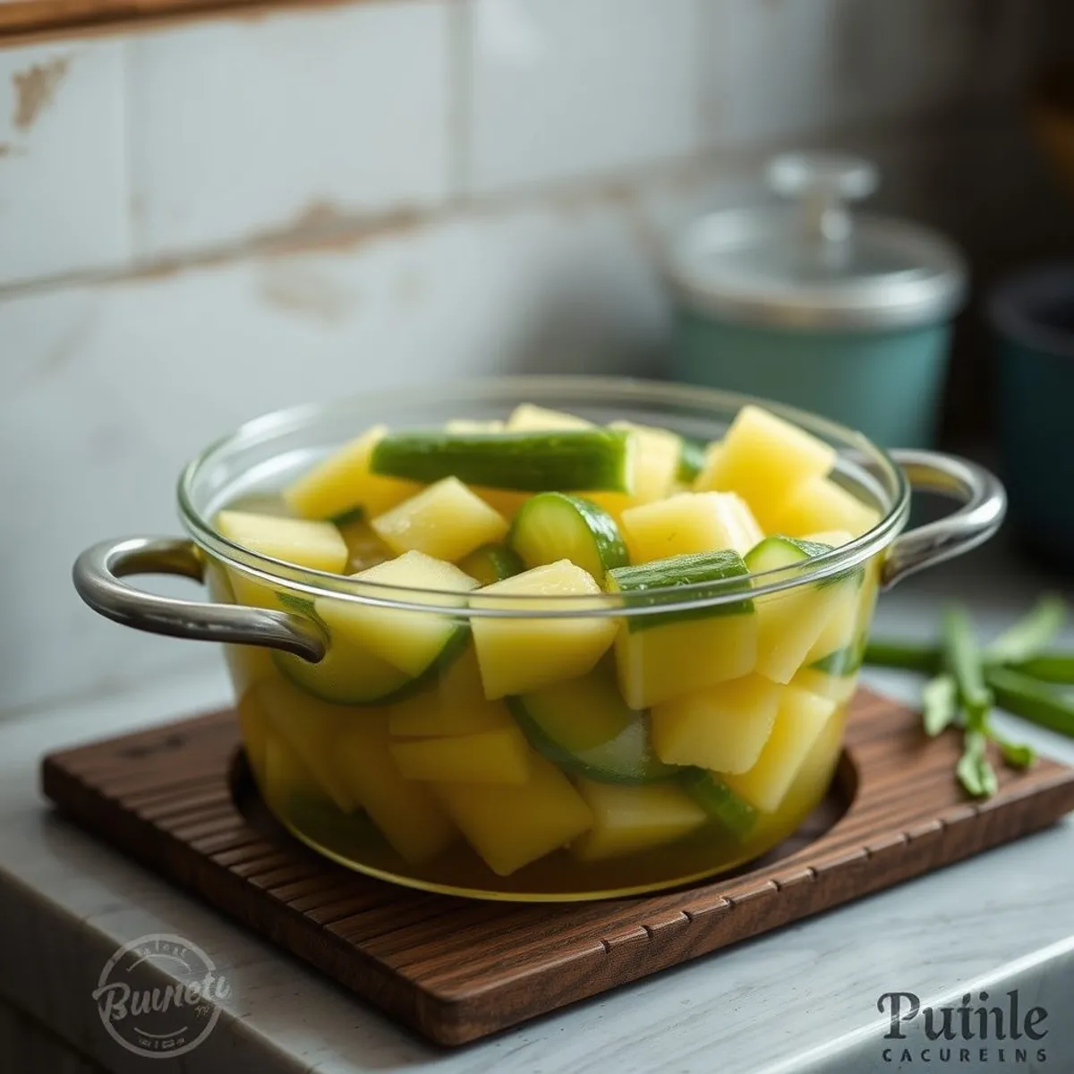 AI-generated photo Pineapple pickle, step 3. AI-generated photo.