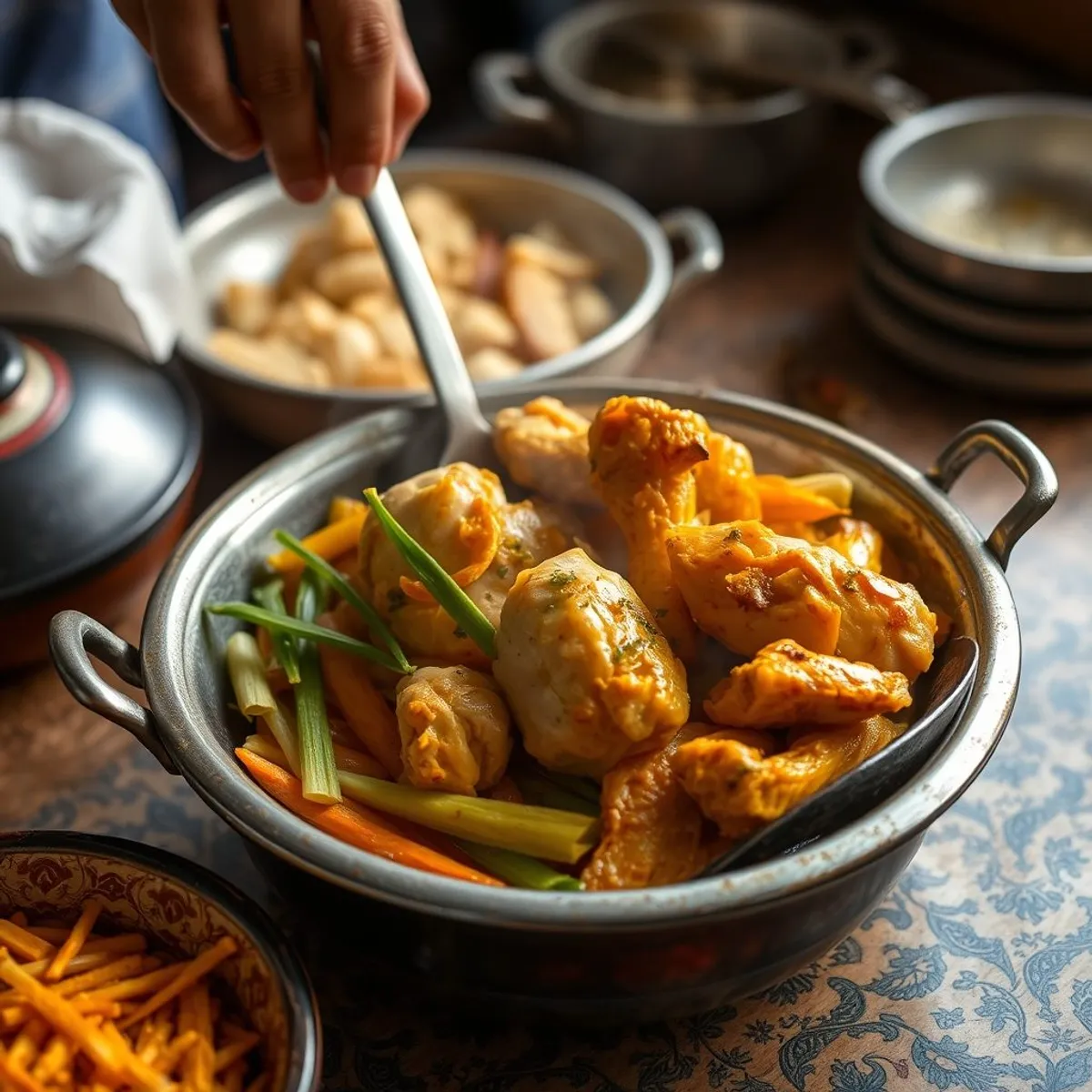 AI-generated photo Lemongrass chicken, step 3. AI-generated photo.
