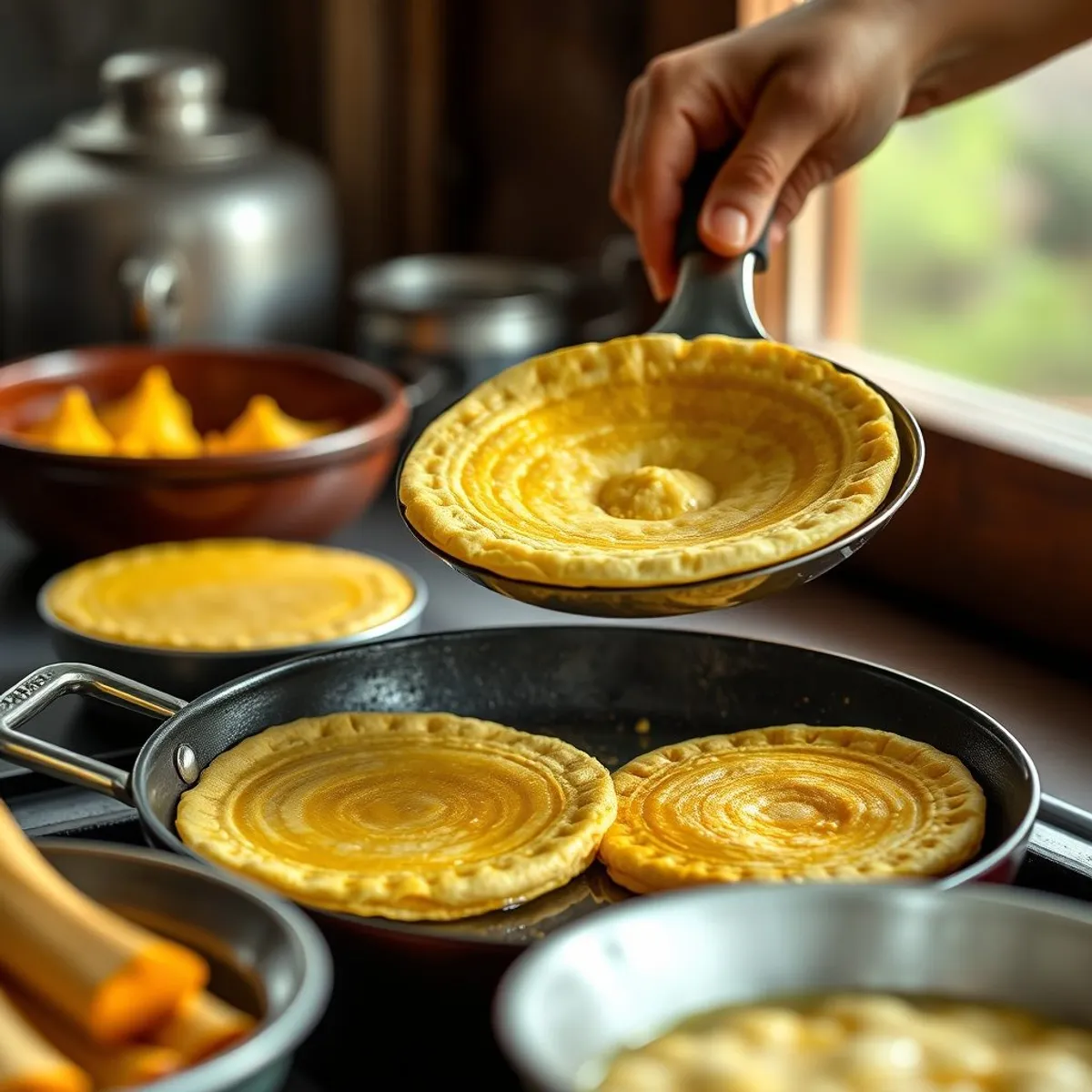 AI-generated photo Arepa, step 1. AI-generated photo.
