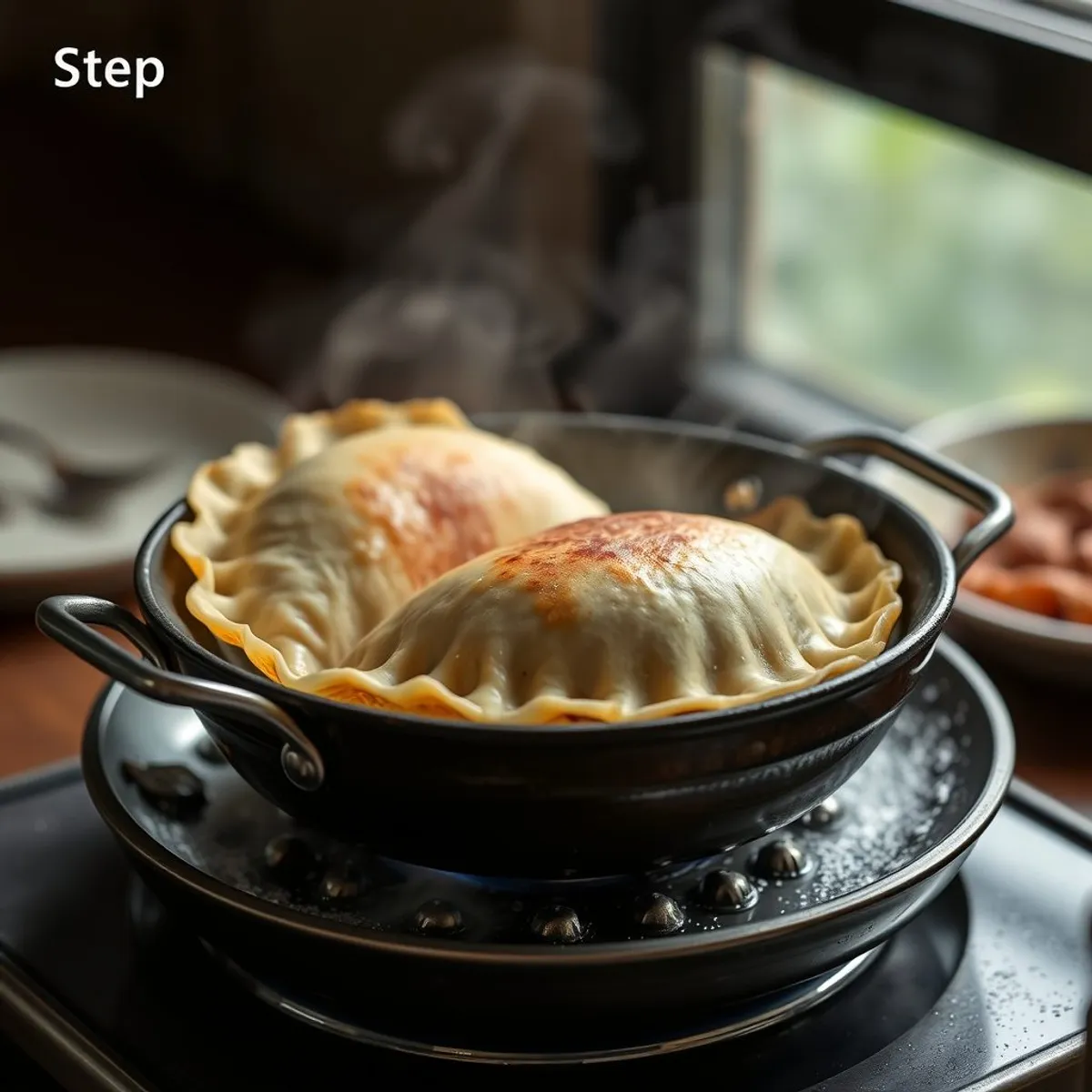 AI-generated photo Potato empanadas, step 3. AI-generated photo.