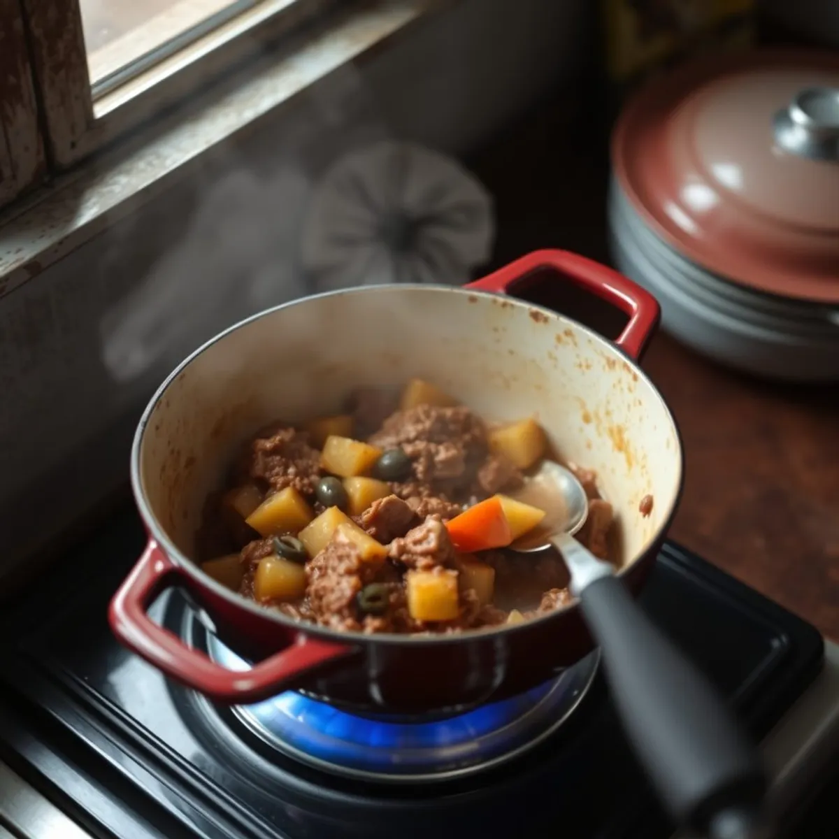 AI-generated photo Picadillo, step 3. AI-generated photo.