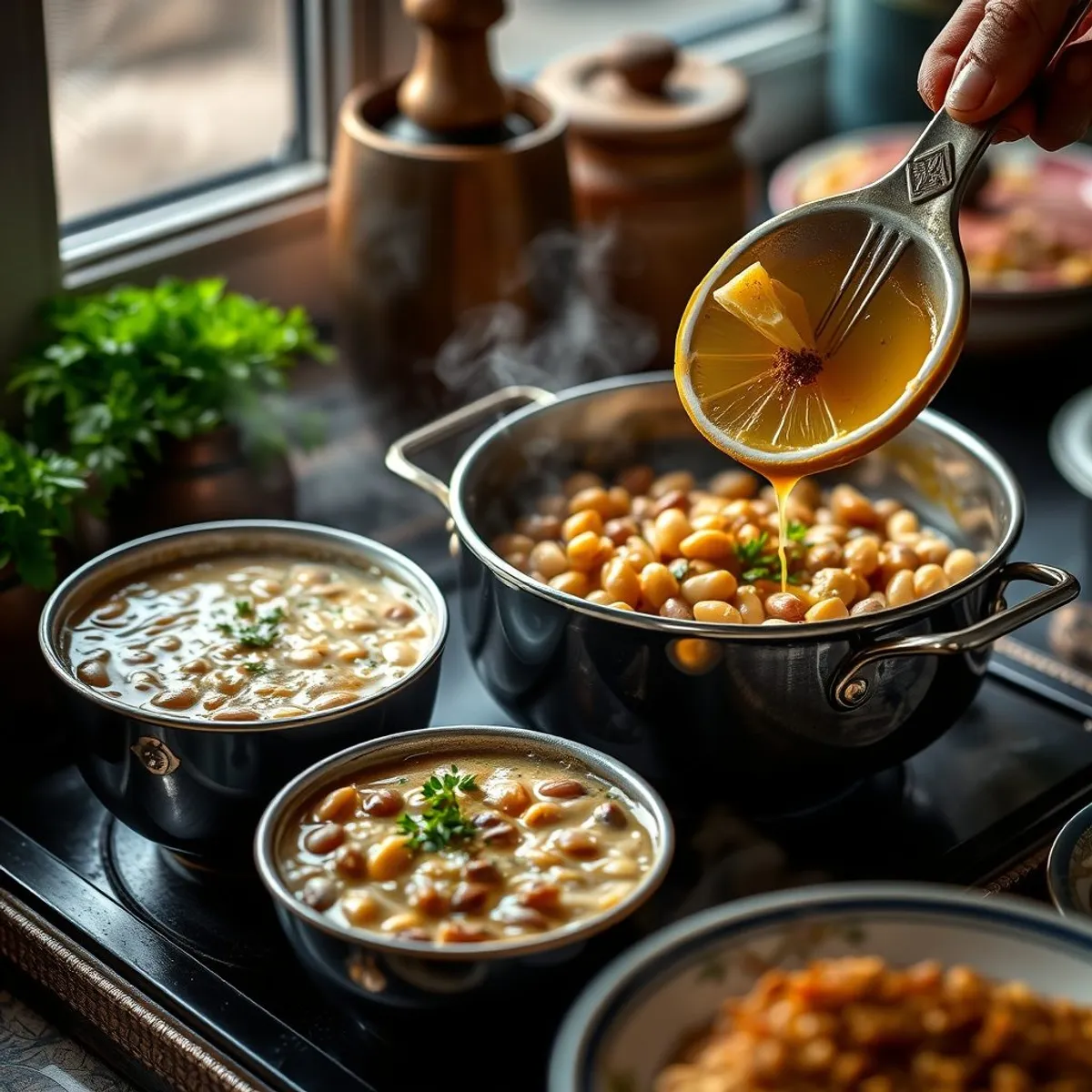 AI-generated photo Ful medames, step 2. AI-generated photo.