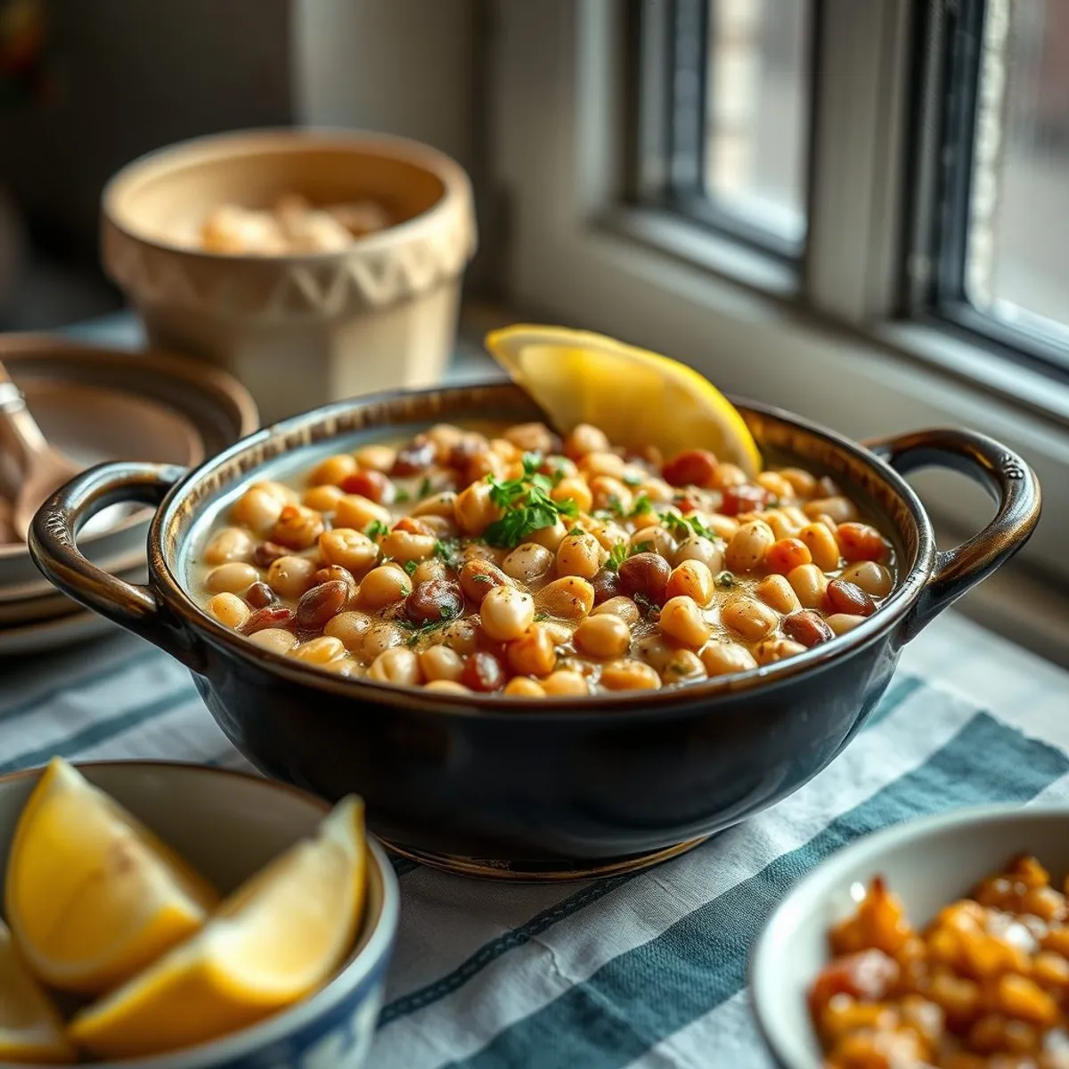 AI-generated photo Ful medames, step 3. AI-generated photo.