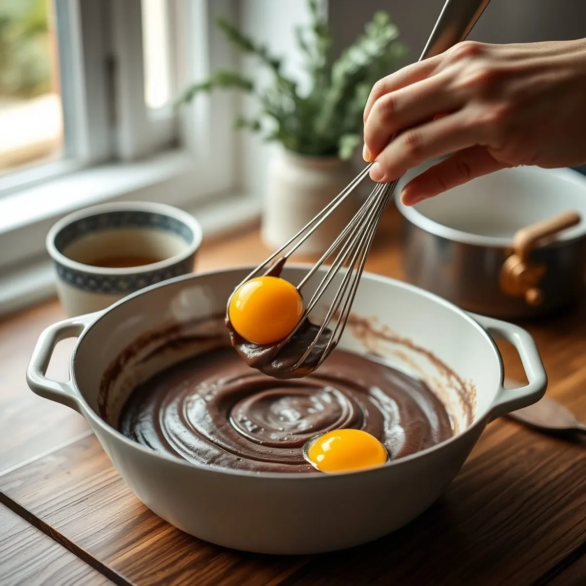 Flourless Chocolate Cake, step 3. AI-generated photo.