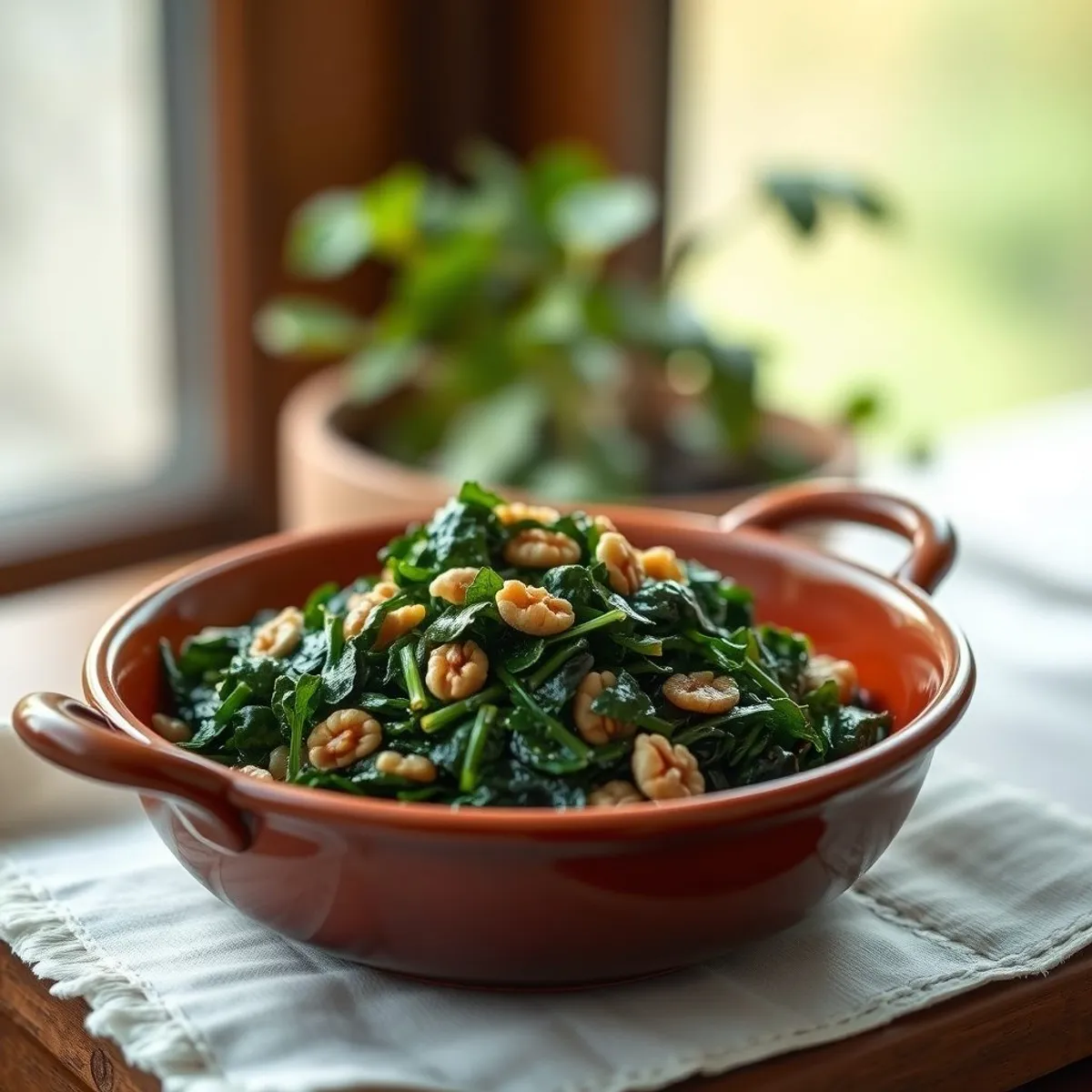 AI-generated photo Spinach pkhali, step 3. AI-generated photo.