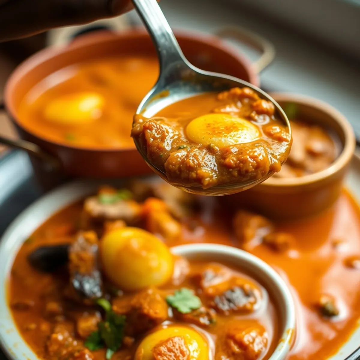 AI-generated photo Eggplant stew, step 4. AI-generated photo.