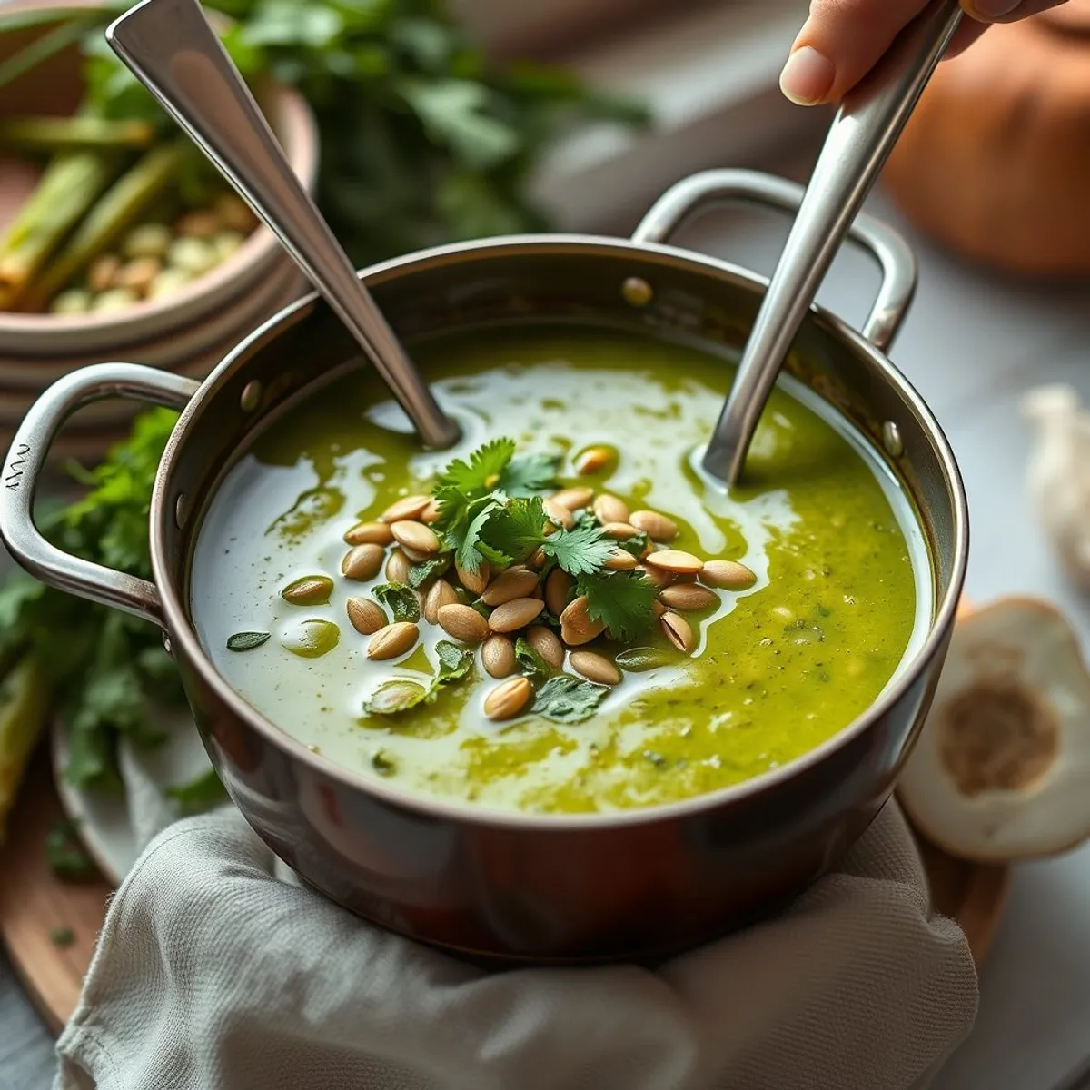 AI-generated photo Green Pozole, step 2. AI-generated photo.