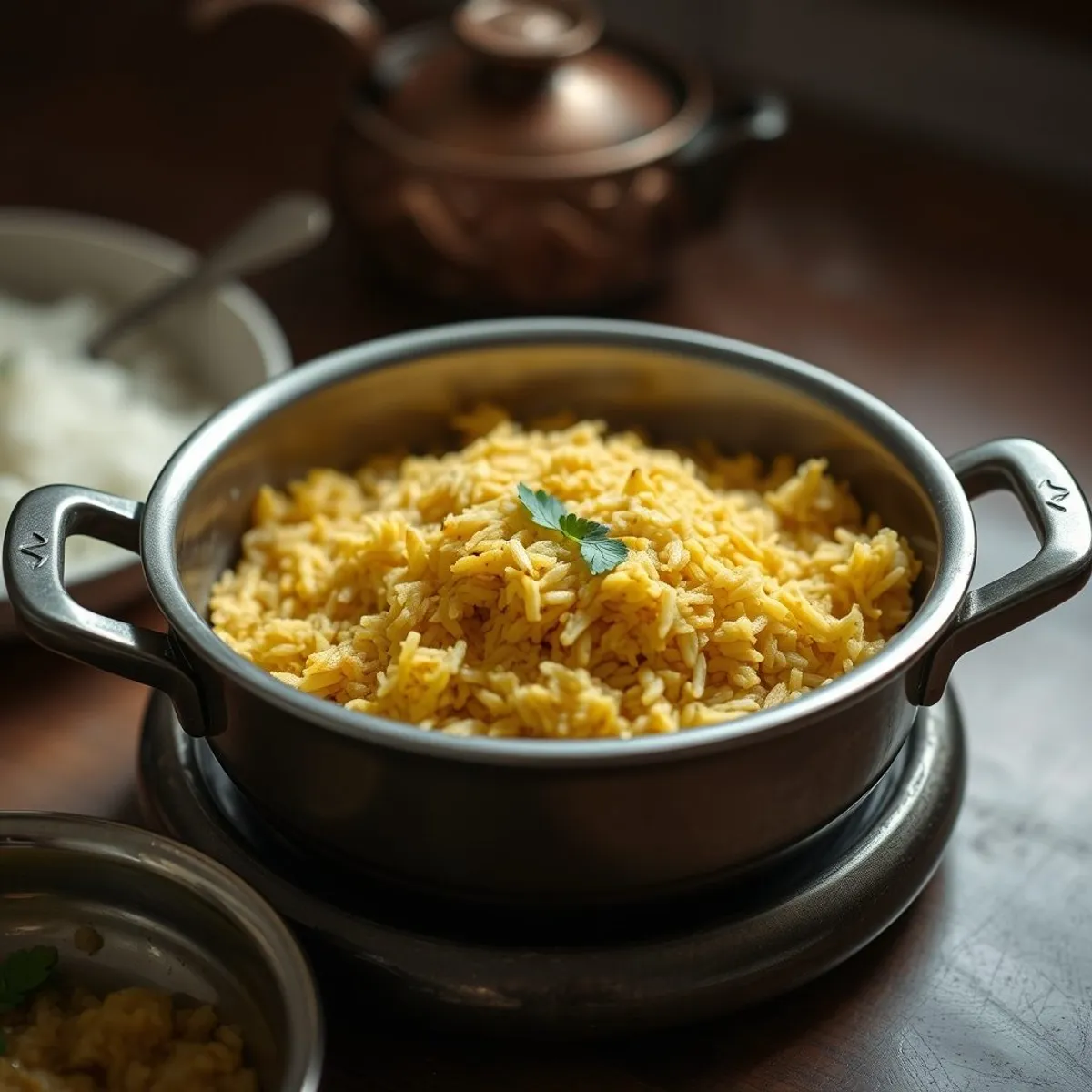 AI-generated photo Bhuna khichuri, step 4. AI-generated photo.