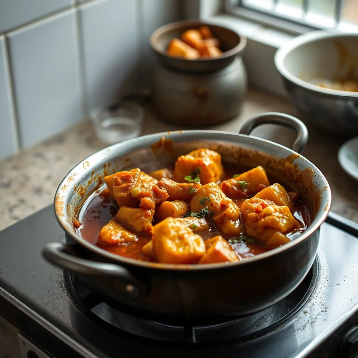 Shorshe ilish, step 3. AI-generated photo.