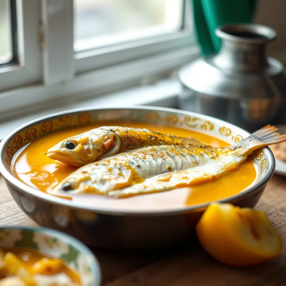 Shorshe ilish, step 4. AI-generated photo.
