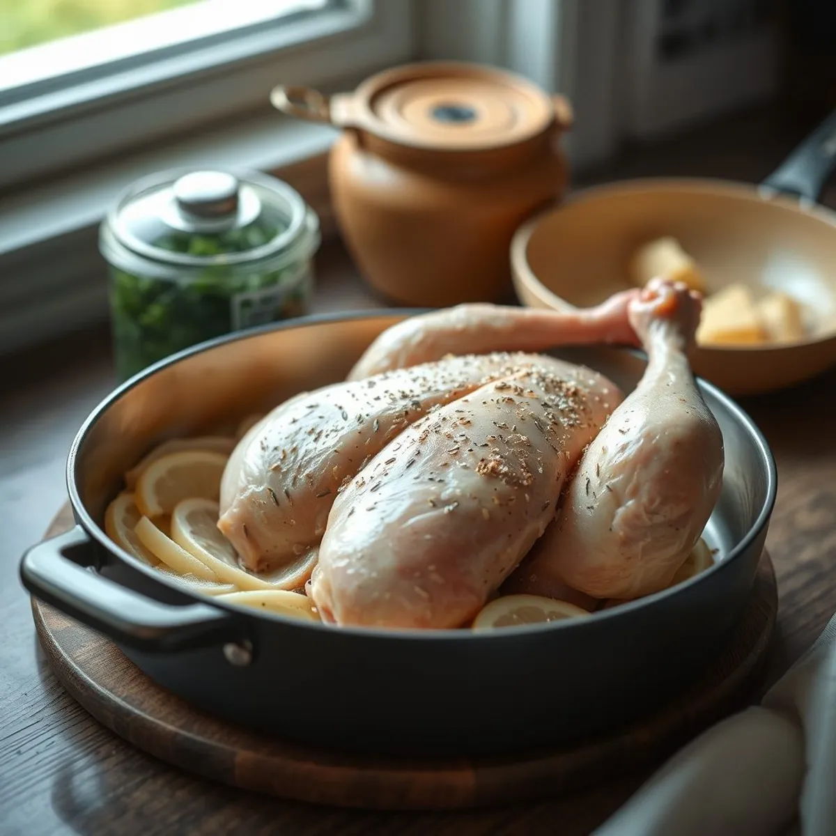AI-generated photo Poulet basquaise, step 1. AI-generated photo.