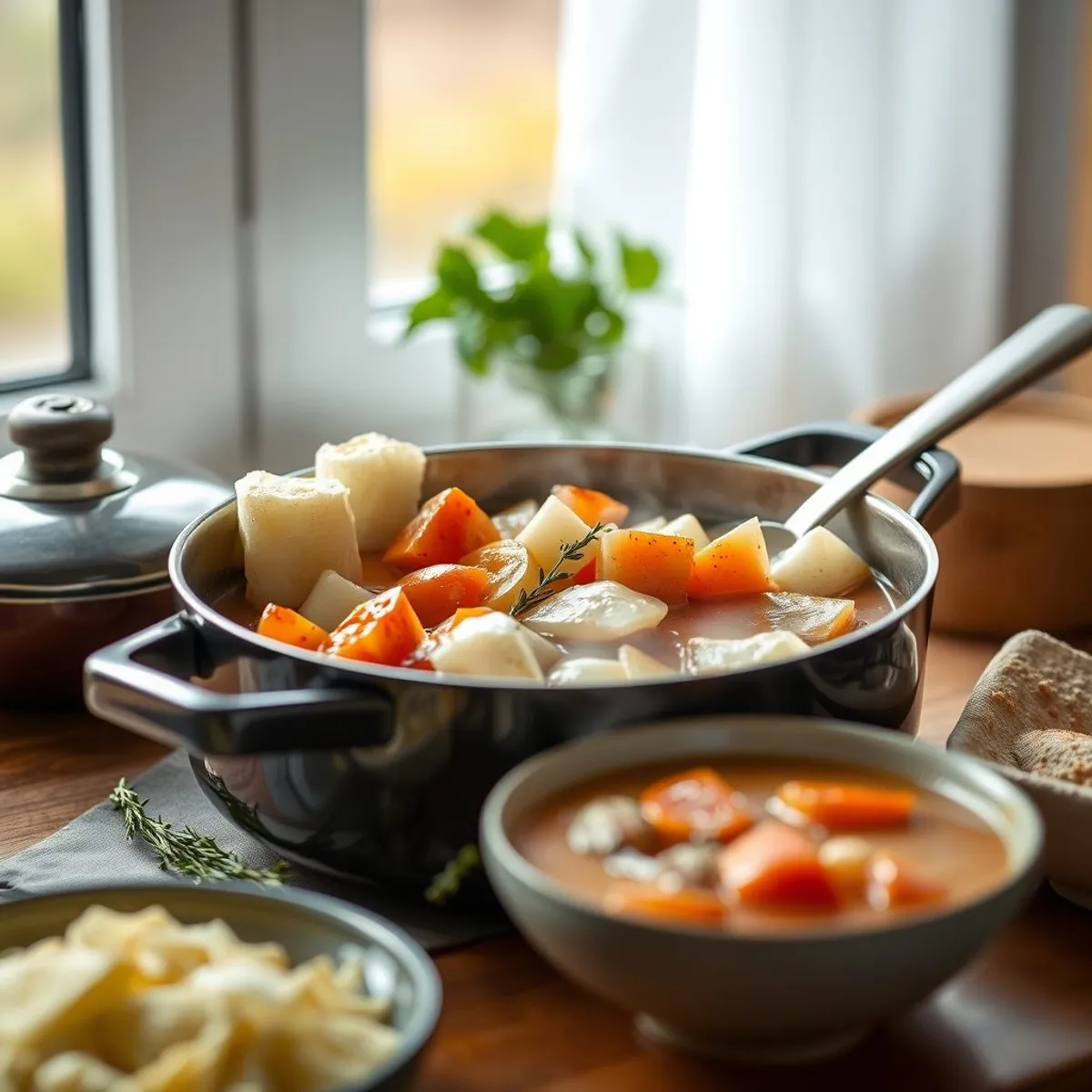 AI-generated photo Fisherman soup, step 1. AI-generated photo.