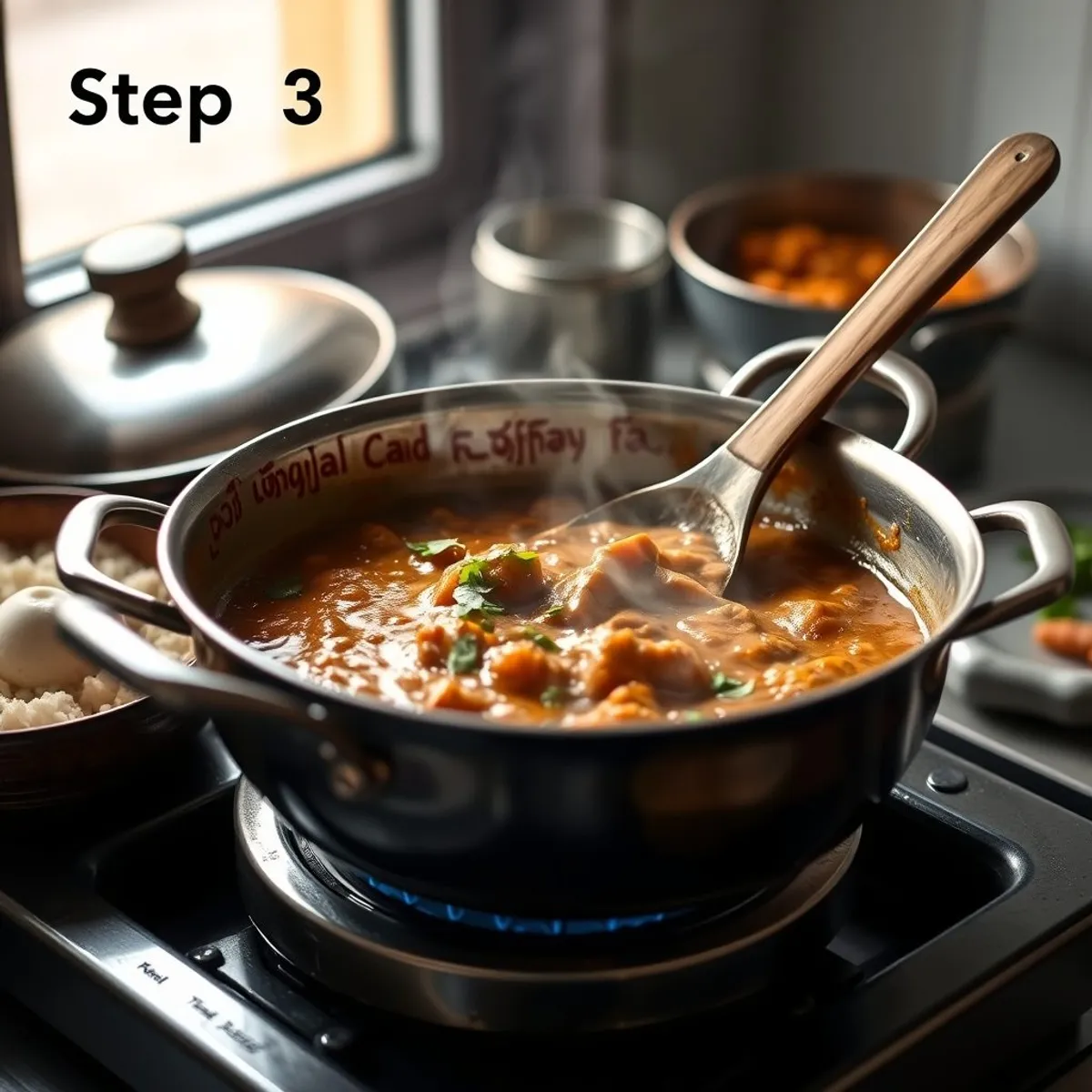 AI-generated photo Dal makhani, step 3. AI-generated photo.