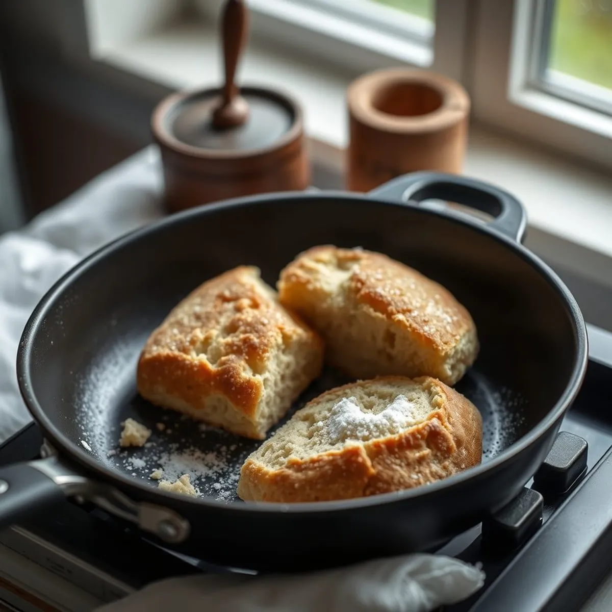 AI-generated photo Irish soda bread, step 1. AI-generated photo.