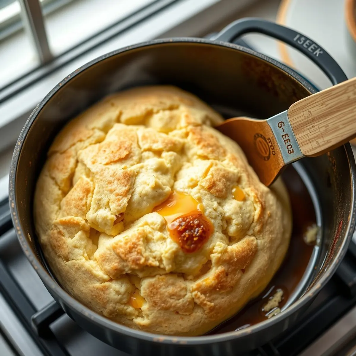 AI-generated photo Irish soda bread, step 3. AI-generated photo.