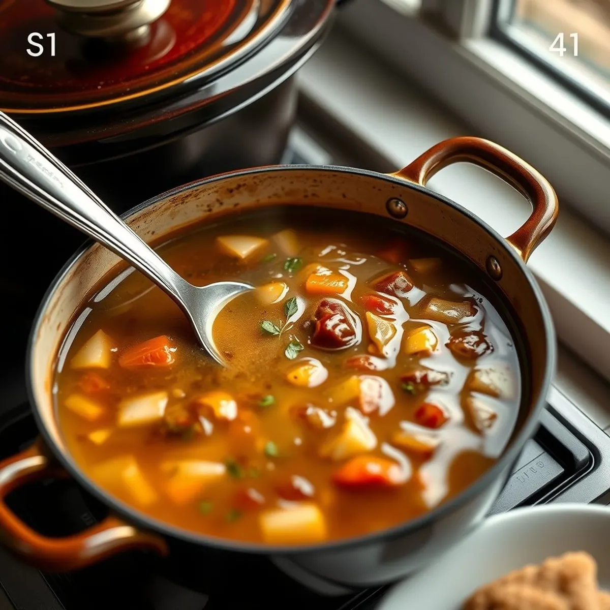 AI-generated photo Irish stew, step 4. AI-generated photo.