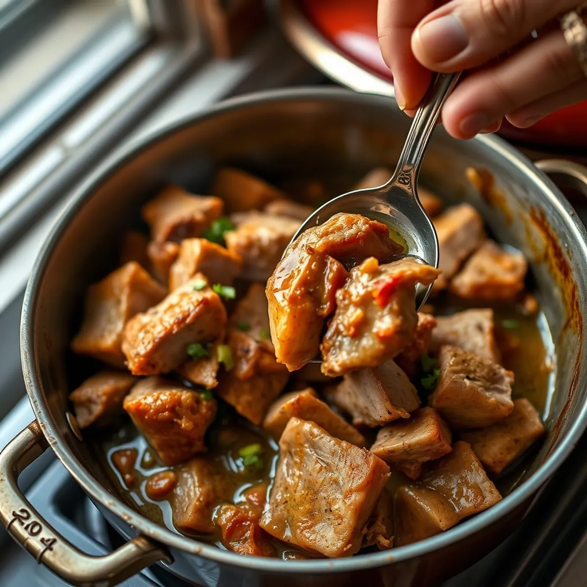 Carnitas, step 2. AI-generated photo.