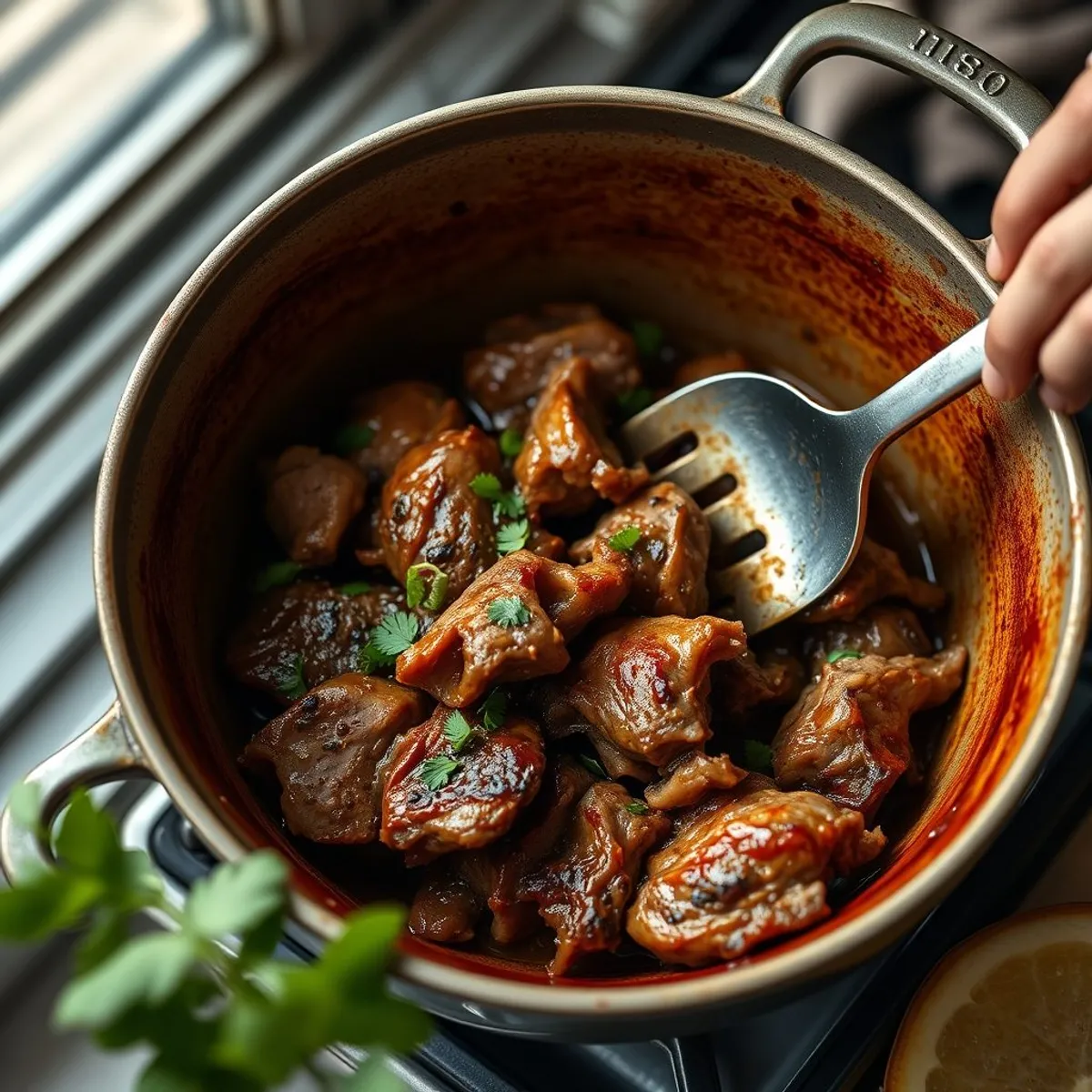 Carnitas, step 4. AI-generated photo.