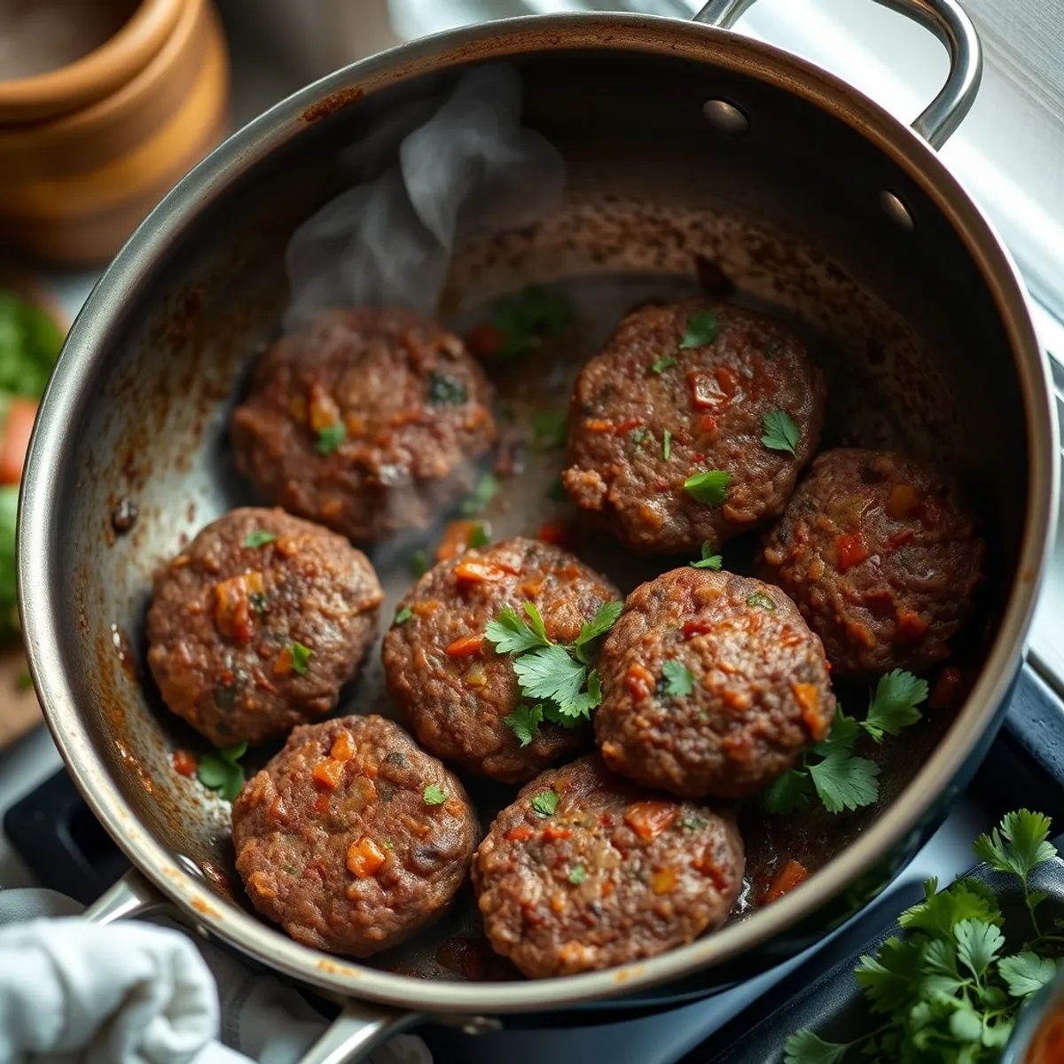 AI-generated photo Chapli kebab, step 2. AI-generated photo.