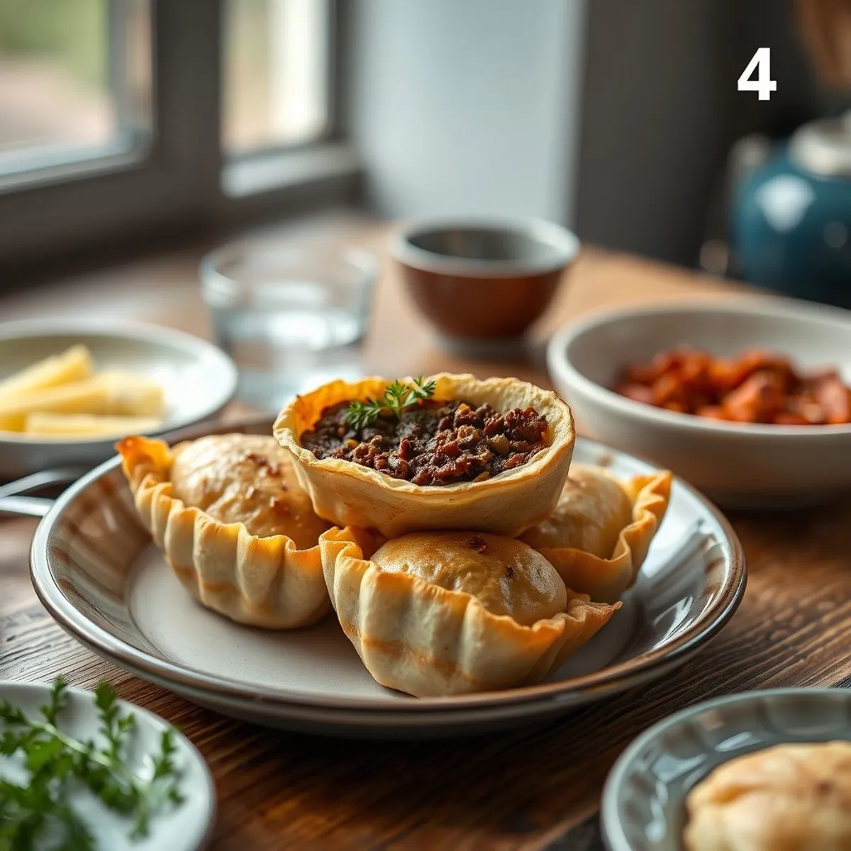 AI-generated photo Beef pirozhki, step 4. AI-generated photo.
