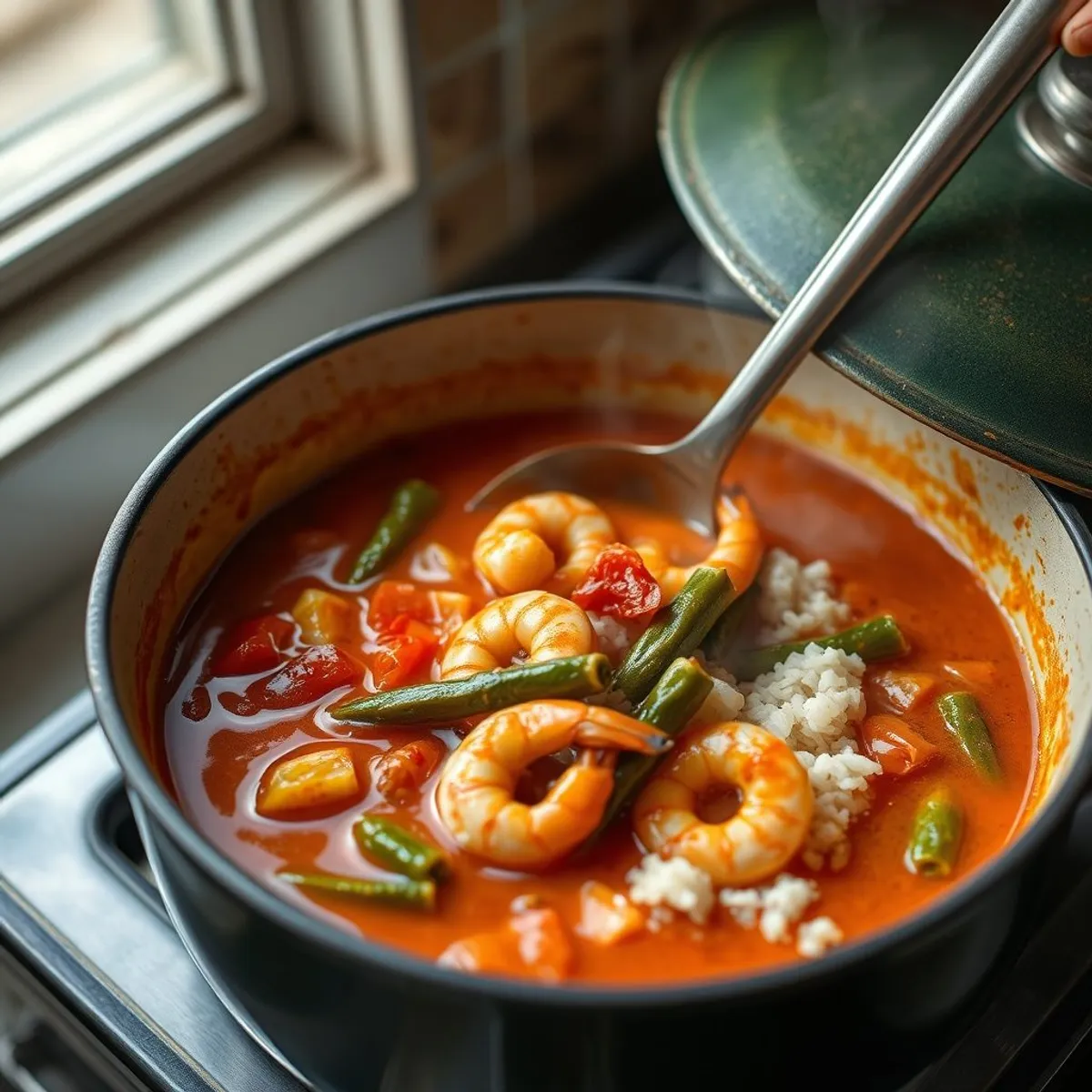 AI-generated photo Soupe kandia, step 2. AI-generated photo.