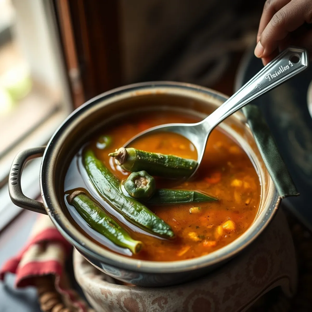 AI-generated photo Soupe kandia, step 4. AI-generated photo.