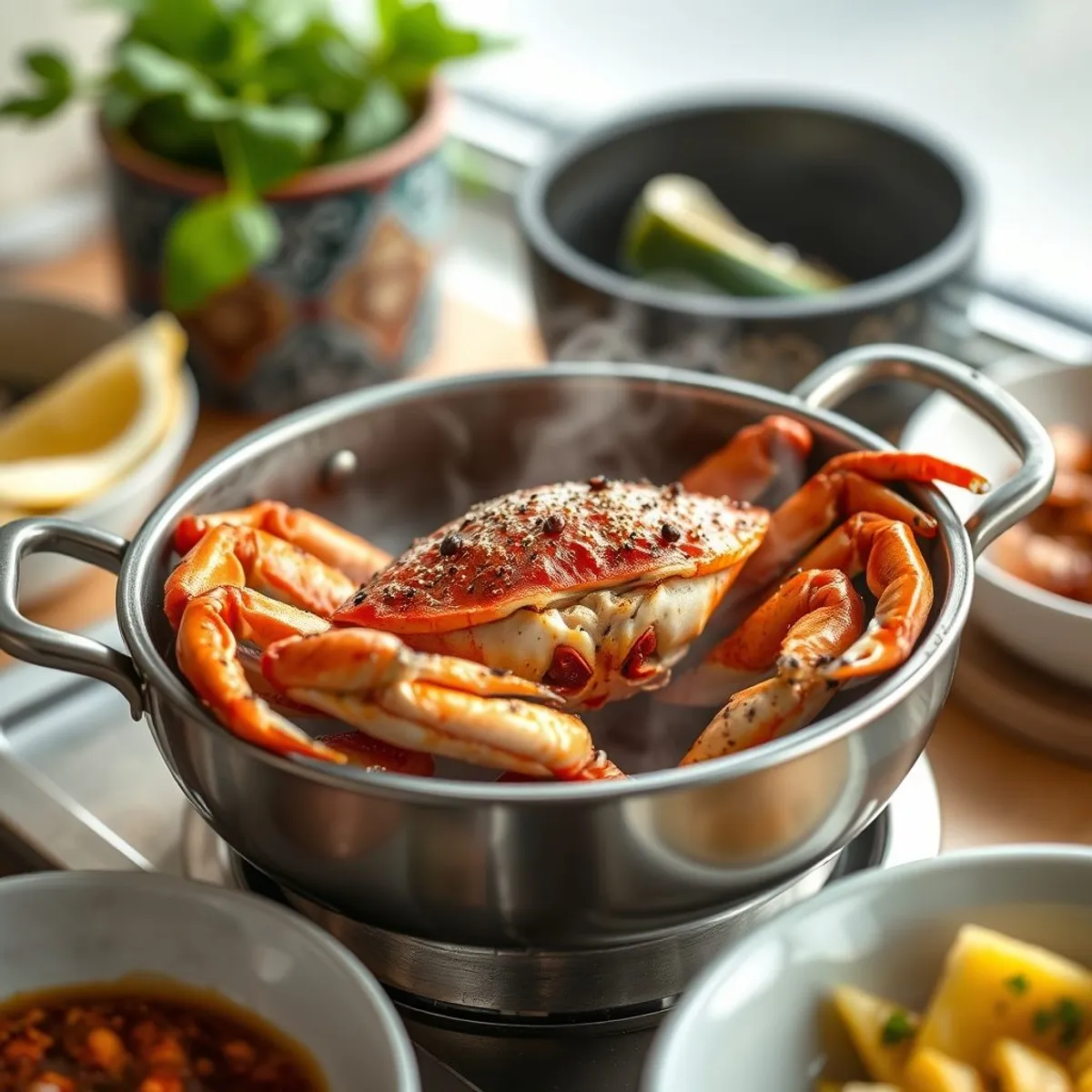 AI-generated photo Black pepper crab, step 3. AI-generated photo.