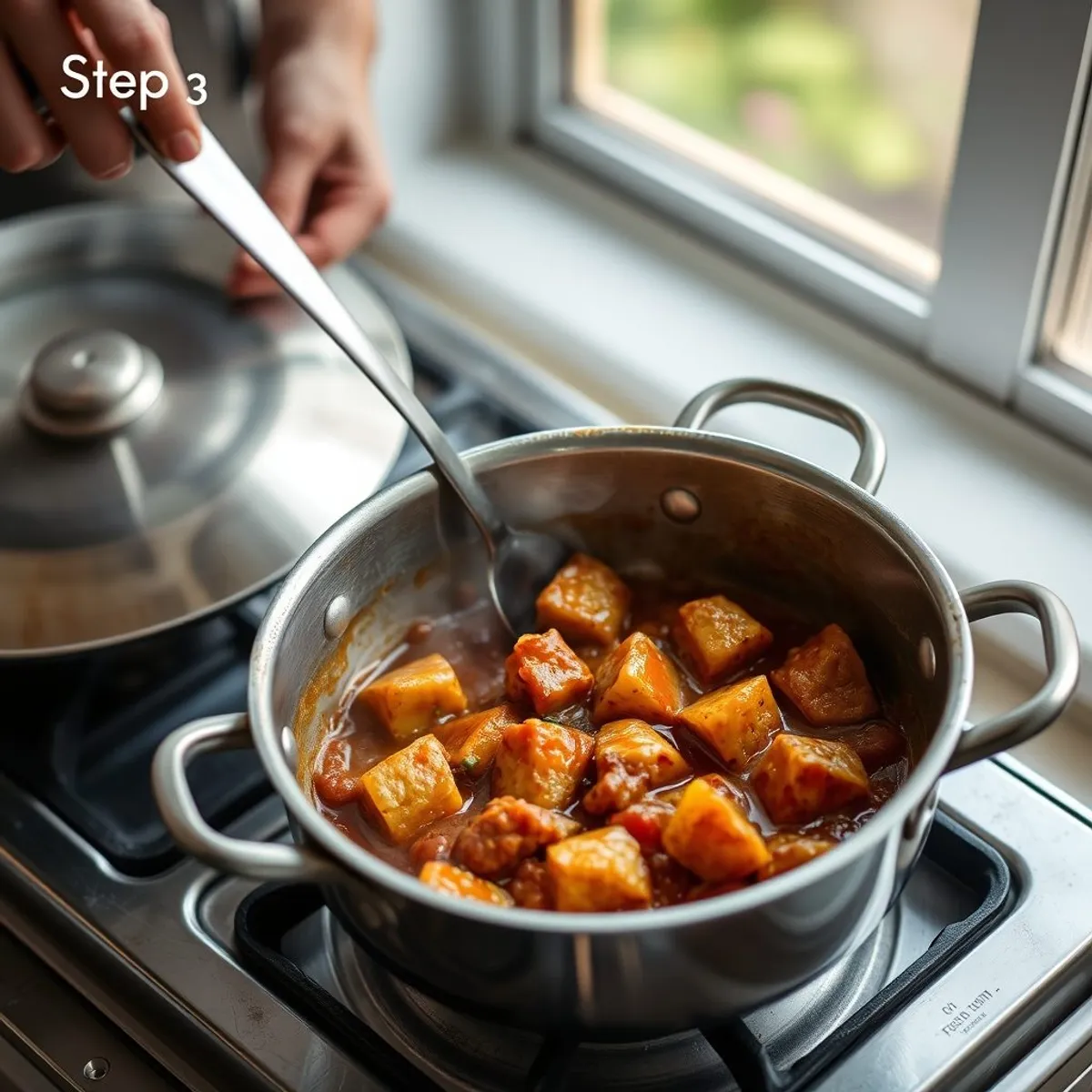 AI-generated photo Bunny chow, step 3. AI-generated photo.