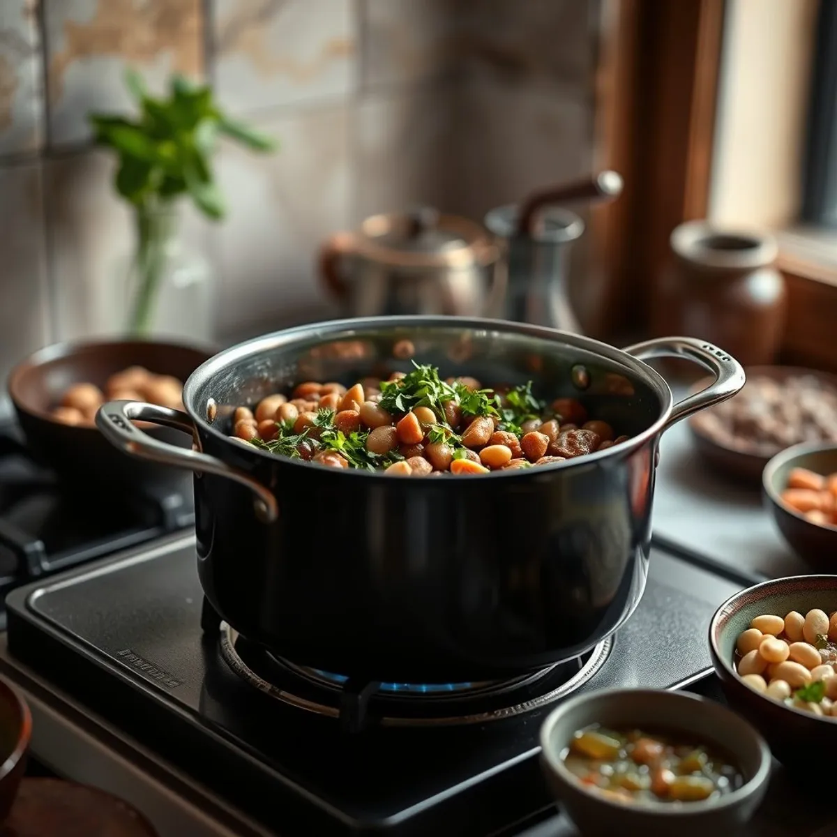 AI-generated photo Ghormeh sabzi, step 1. AI-generated photo.