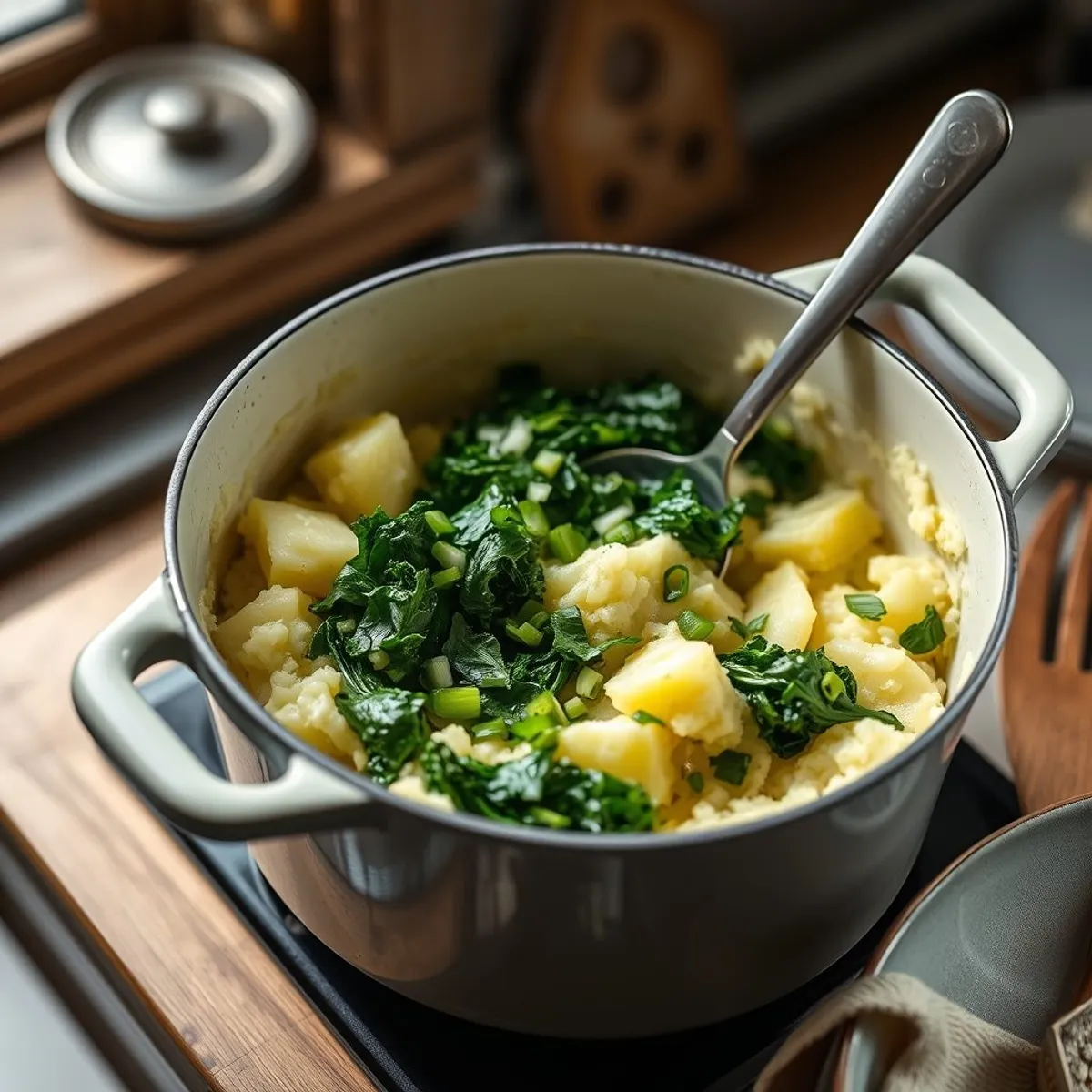 Colcannon, step 1. AI-generated photo.