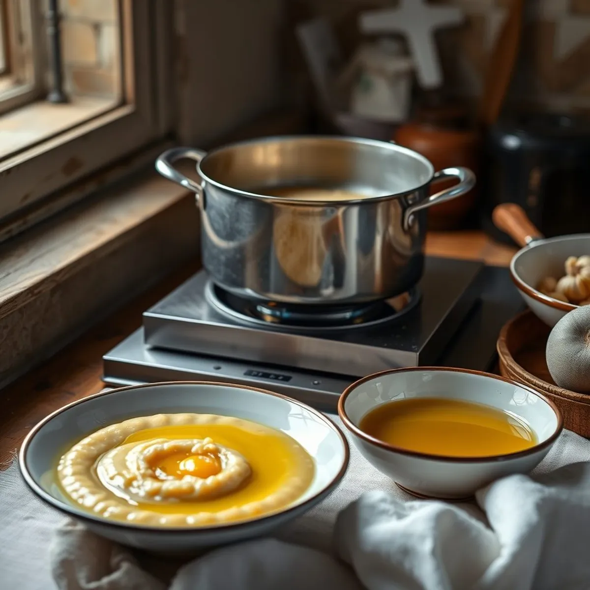 AI-generated photo Bazeen · barley porridge, step 1. AI-generated photo.