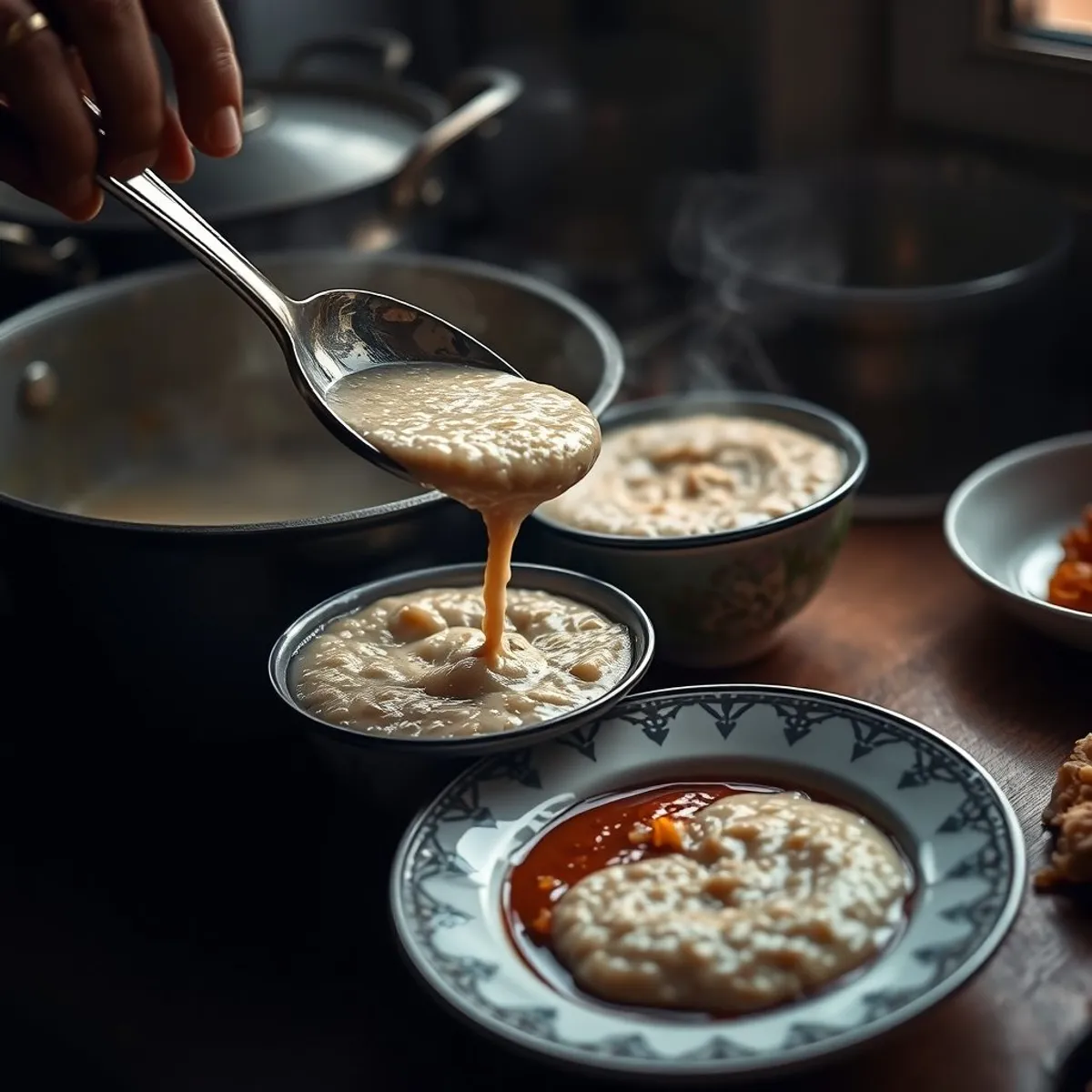 AI-generated photo Bazeen · barley porridge, step 4. AI-generated photo.