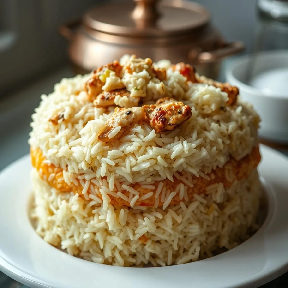 AI-generated photo Chicken biryani, step 2. AI-generated photo.