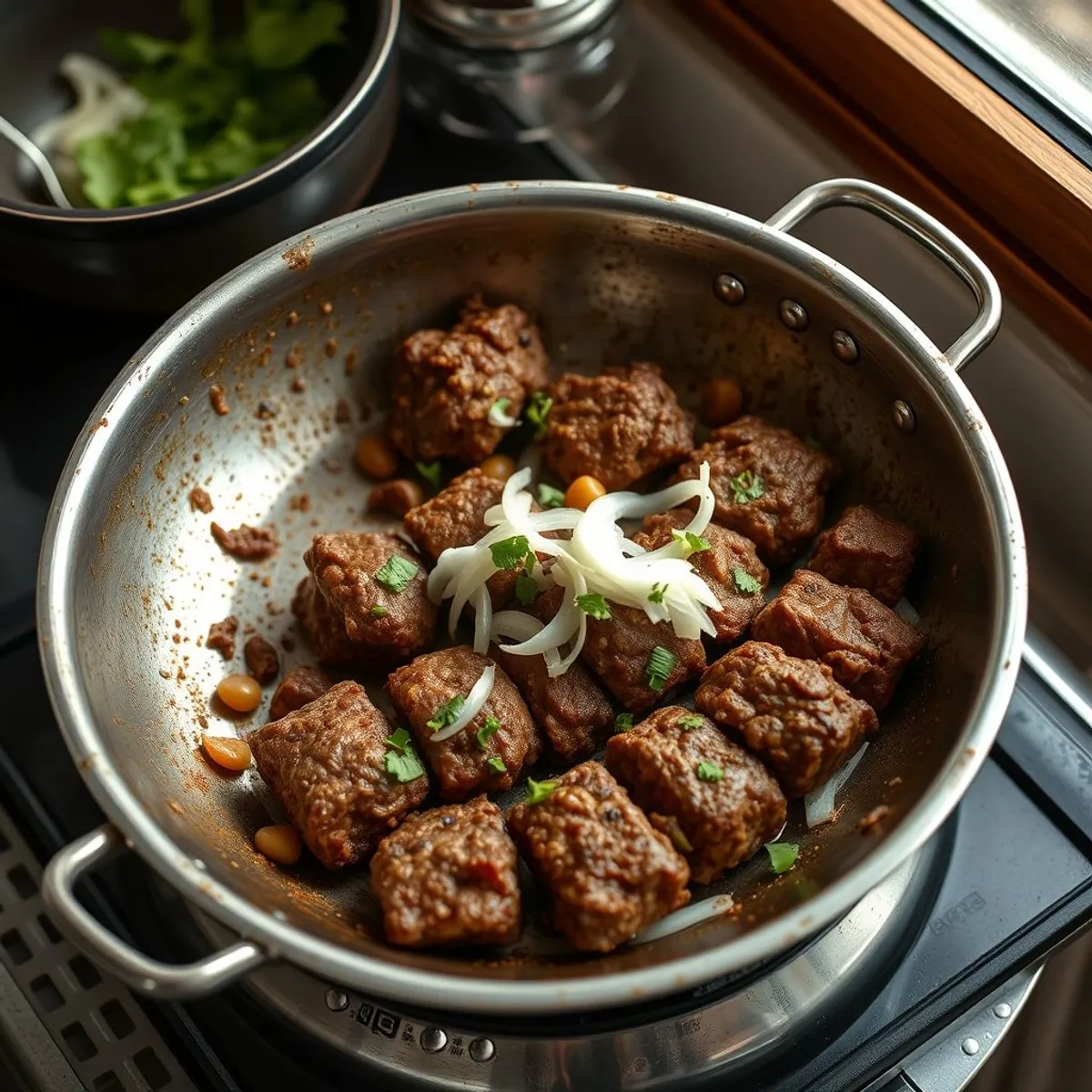 AI-generated photo Chapli kabab, step 2. AI-generated photo.