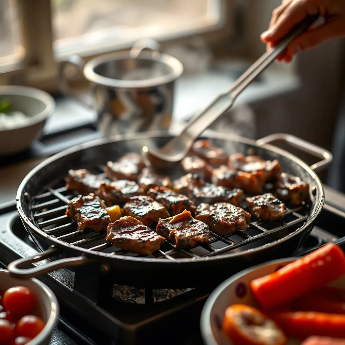 AI-generated photo Anticuchos, step 1. AI-generated photo.