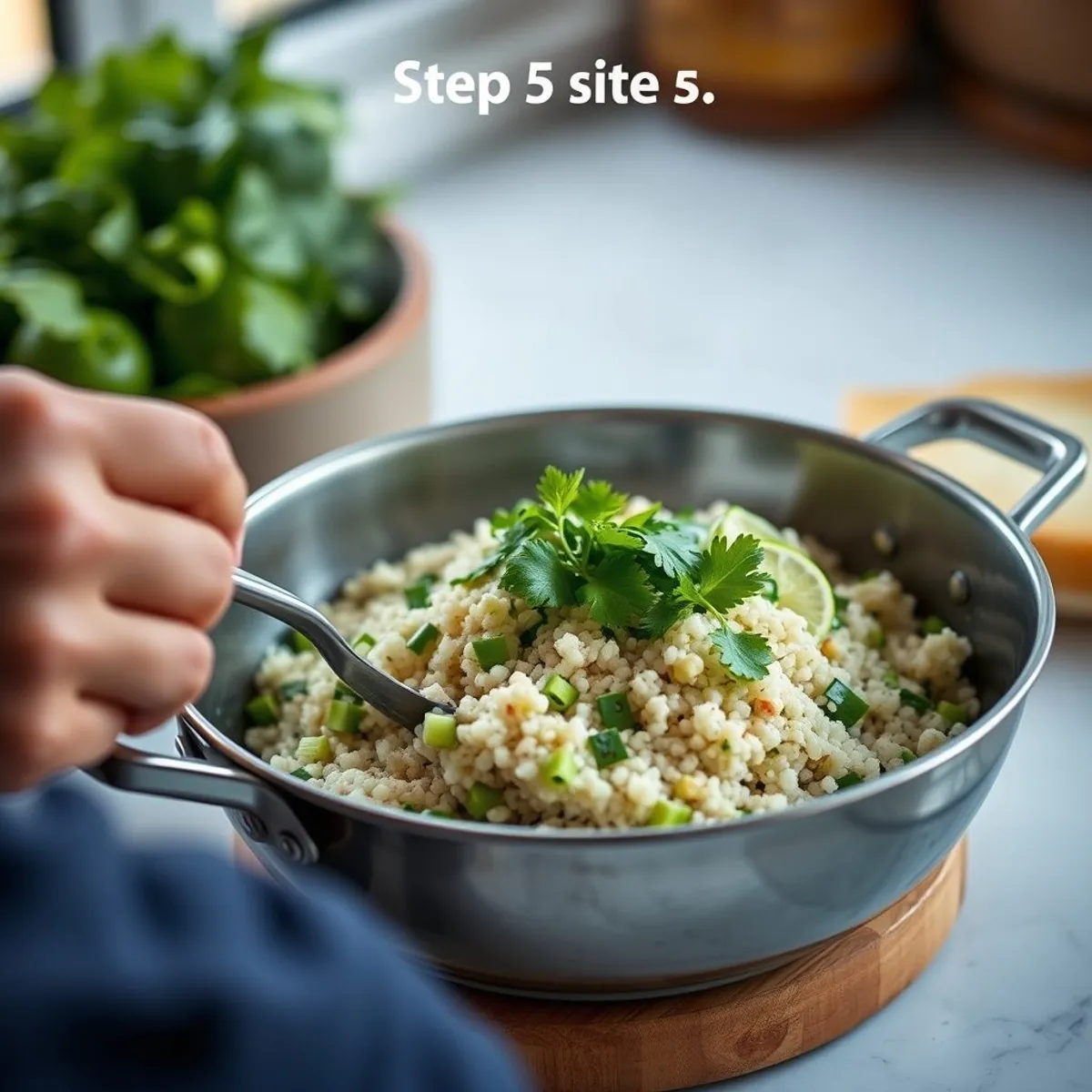 AI-generated photo Quinoa Lime Salad, step 5. AI-generated photo.