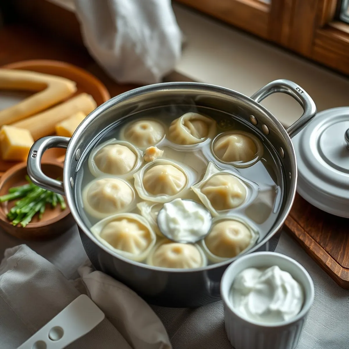 Pelmeni, step 1. AI-generated photo.