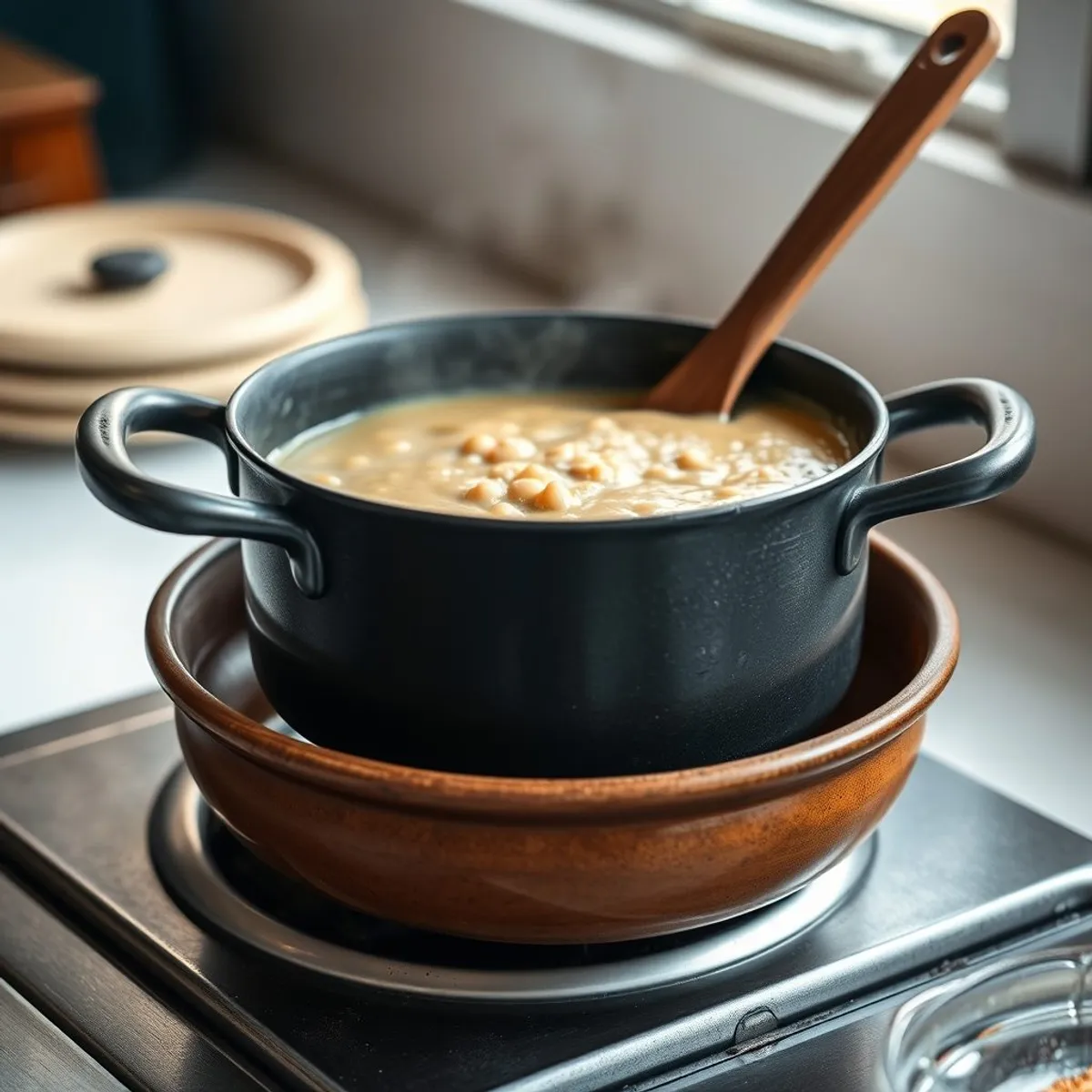 AI-generated photo Millet porridge, step 1. AI-generated photo.