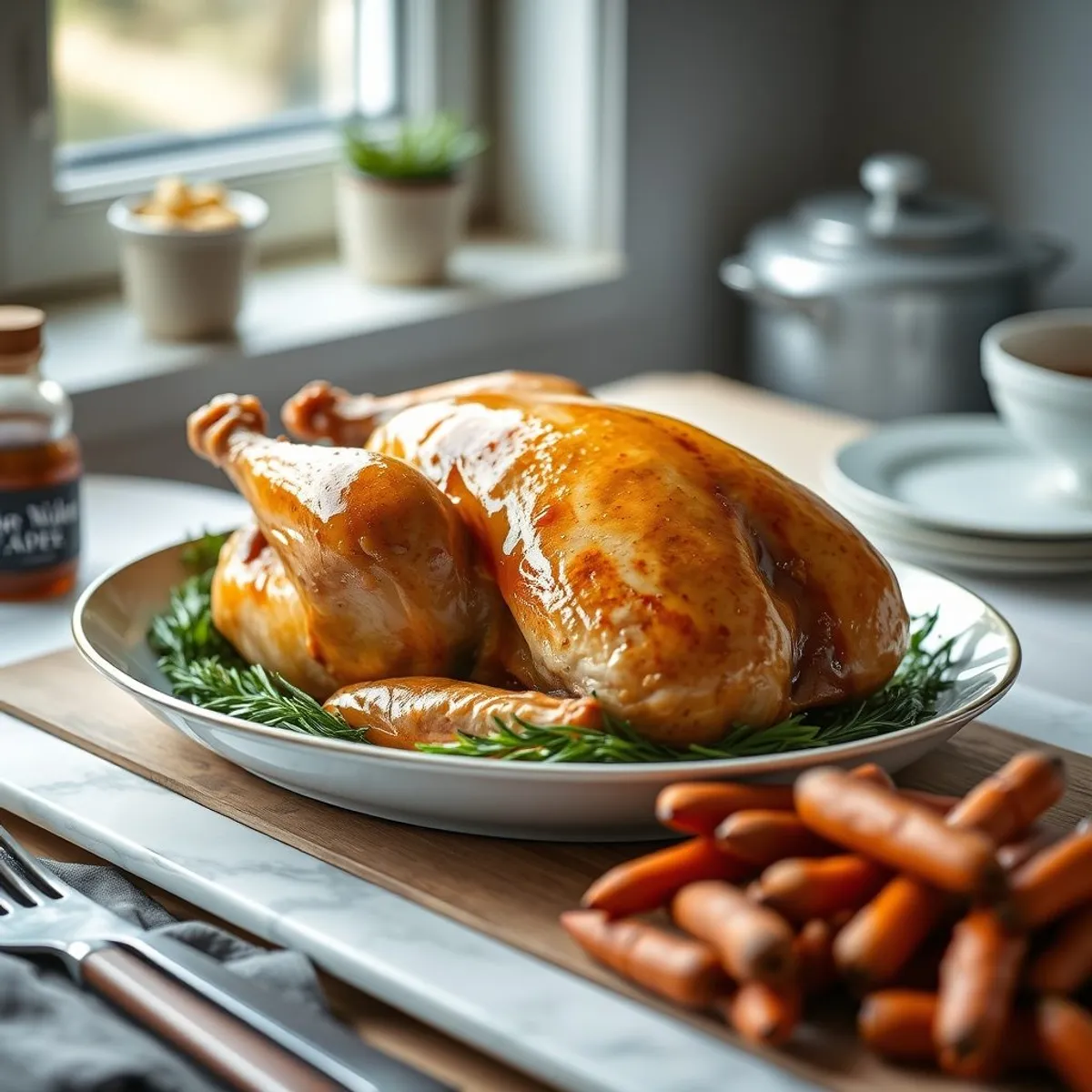 AI-generated photo Maple roast turkey, step 2. AI-generated photo.