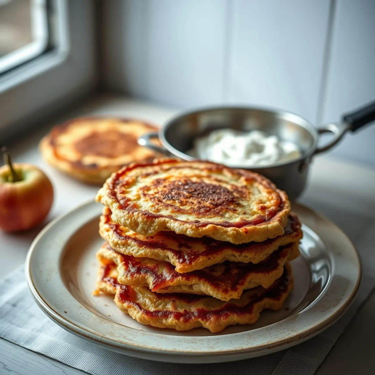 AI-generated photo Latkes, step 2. AI-generated photo.