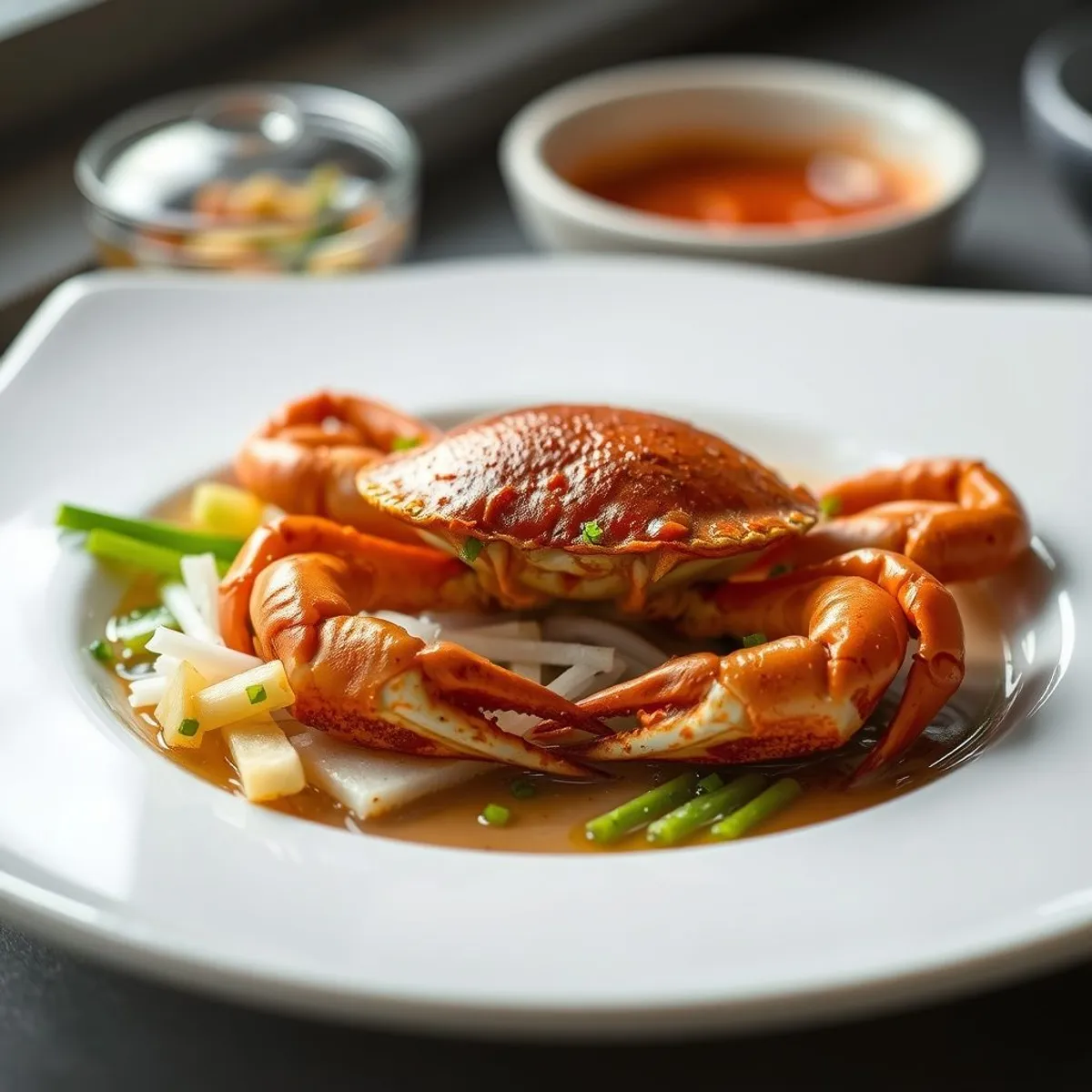 AI-generated photo Chili crab, step 1. AI-generated photo.